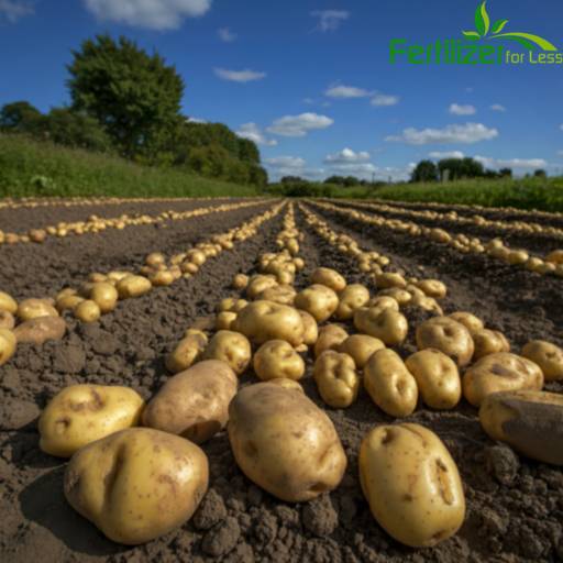 Freshly harvested potatoes in a field