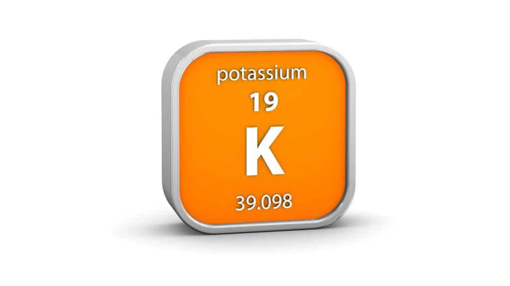 representation of element K on periodic table of elements