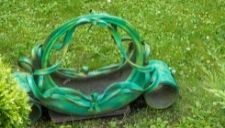 edward scissor hands??? A really complicated tire art project!