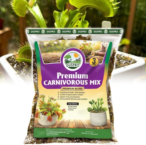 DUSPRO Carnivorous Plant Soil Mix 3QT-Include Forest Moss, Peat Moss, Perlite Potting Mix for Carnivorous Plants, Carnivorous Plants, Pitcher Plant, Butterworts, Sundews - Carnivorous Plant